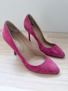 Sergio Rossi Pink Suede Pointed Toe Pumps EU 35.5 | Italian Designer Heels